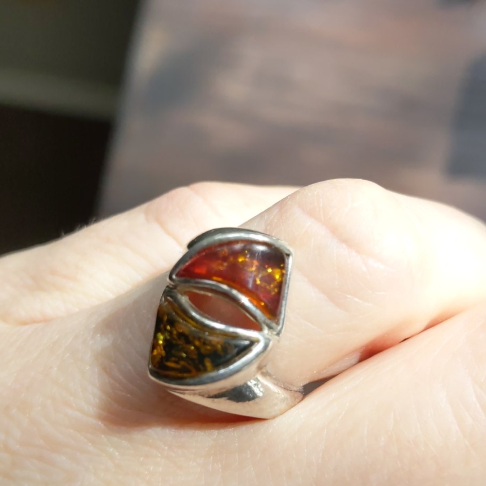 Baltic Amber Ring Size 7
